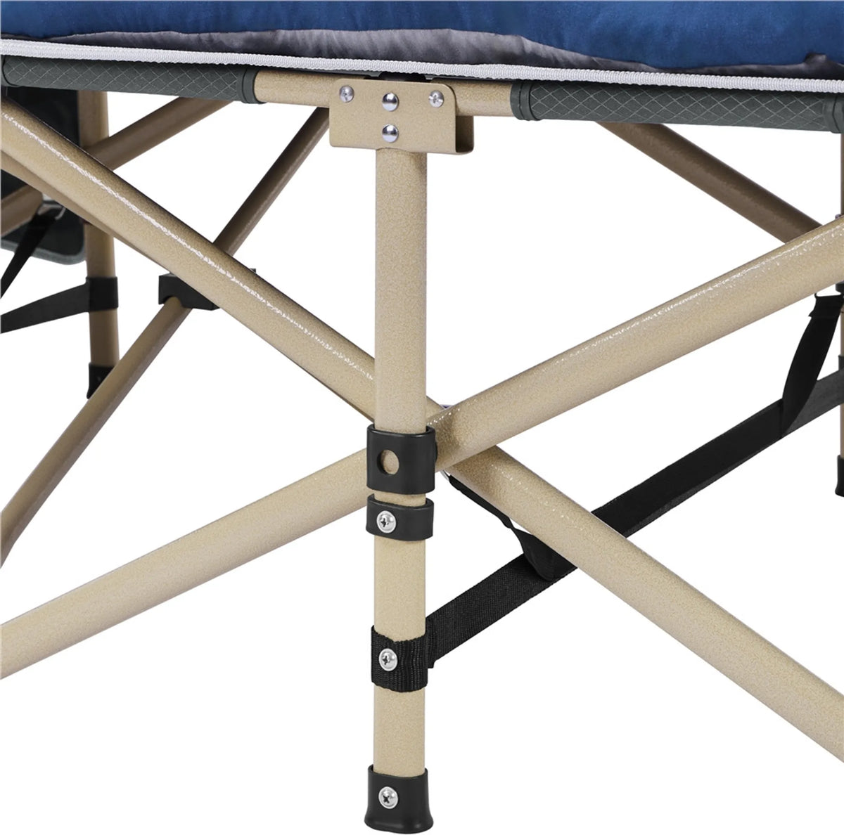 Yaheetech Campingbed Opvouwbaar 150 kg – Voorzien Van Zacht Matras En Zijvakken En Inclusief Draagtas – Voor Kamperen En Kantoor – Grijs En Blauw 600D Oxford En Metaal – 191 x 67 x 56 cm