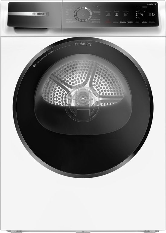 Bosch WRB247D0FG - Serie 8 - Wasdroger - Warmtepompdroger - 9 kg - Energielabel A - Zelfreinigende condensor Blijvend energiezuinig - Air Max Dry: perfecte droogresultaten en laag energieverbruik.