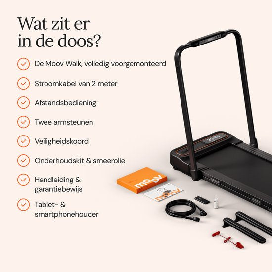 Moov Walk Loopband Inklapbaar - Walking Pad – Opvouwbare Wandelband - Treadmill 1-8 km/u – Incl. Accessoires