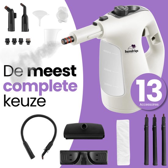 Hendriqs® 2-in-1 Stoomreiniger 1500W 105°C voor Vloeren & Ramen - Elektrische Dweil - Stoomdweil - Handstoomreiniger - Steam Cleaner - Voor Keuken, Badkamer & BBQ