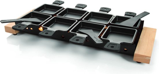 Boska Partyclette® XL - Raclette Grill Set - 8 Personen - Zwart - 48x18 cm