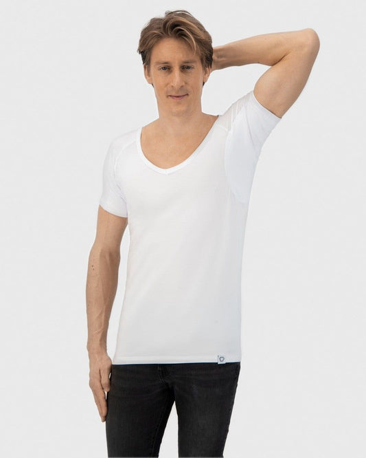 Fibershirts Anti Zweet Shirt Diepe V-hals - Wit - M - Heren