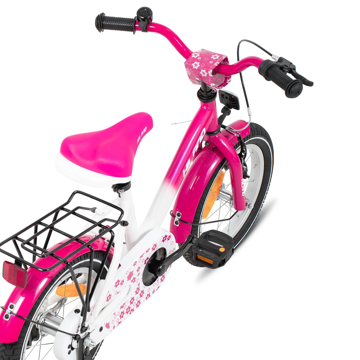 Hiland Starry Kinderfiets 12 inch - Roze - met Zijwieltjes, 2-7 jaar