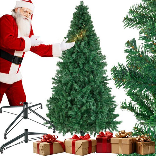 tectake® Kunstkerstboom - Dichte Kunstkerstboom met Flexibele Buigbare Dennentakken en Stalen Boomstandaard - 230 cm, 1346 Naalden - Groen, Ideaal voor Kerstversiering