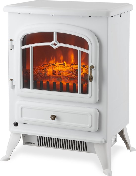 MOA Sfeerhaard Elektrisch - Haard met Verwarming - 1800W - Openhaard - Kachel Vrijstaand - Wit