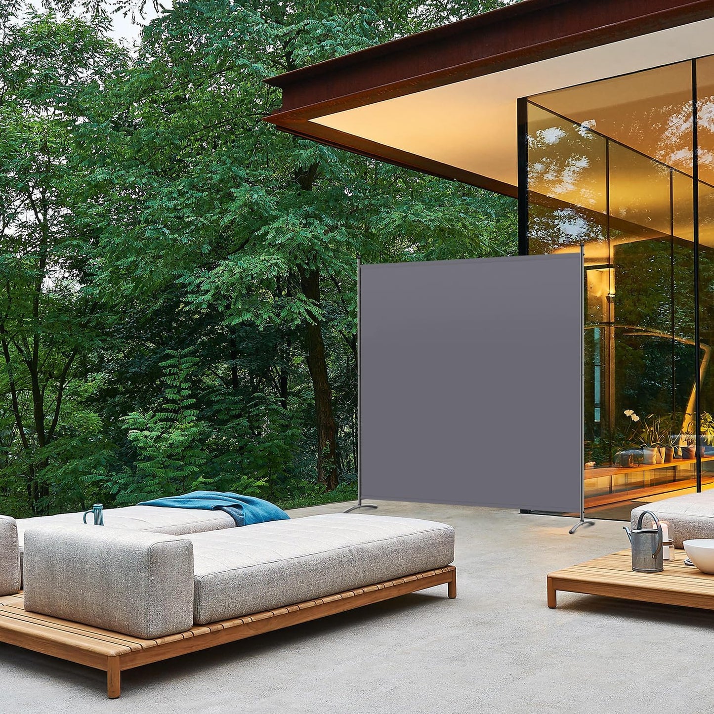 Angel Living Paravent – Moderne Kamerscherm & Ruimteverdeler – Privacy Scherm voor Binnen & Buiten, Grijs – 162 x 180 cm