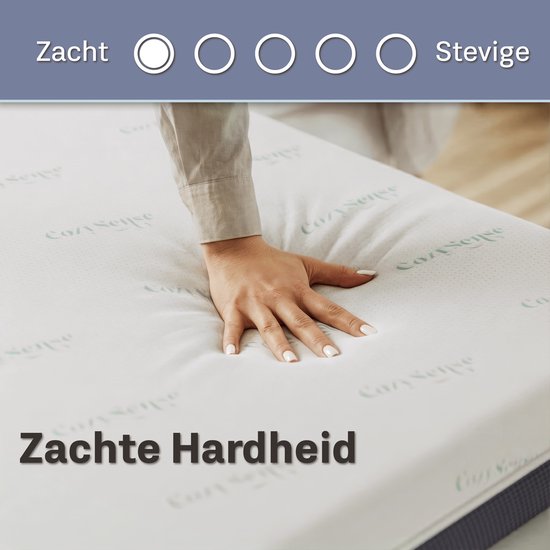 CozySense® DualFeel Topper Matras 90x200 - Matras Topper - Topmatras - Topdekmatras - Met Koele & Warme Kant - CertiPUR® - Zachte Hardheid - 7.5 cm - Wasbare Hoes