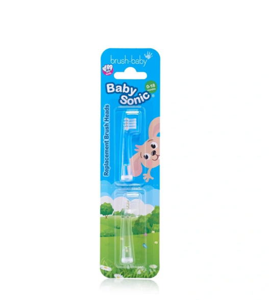 Brush-Baby BabySonic Opzetborstels - 2 Stuks - 0-18 Maanden - Vervangende Opzetborstels met LED