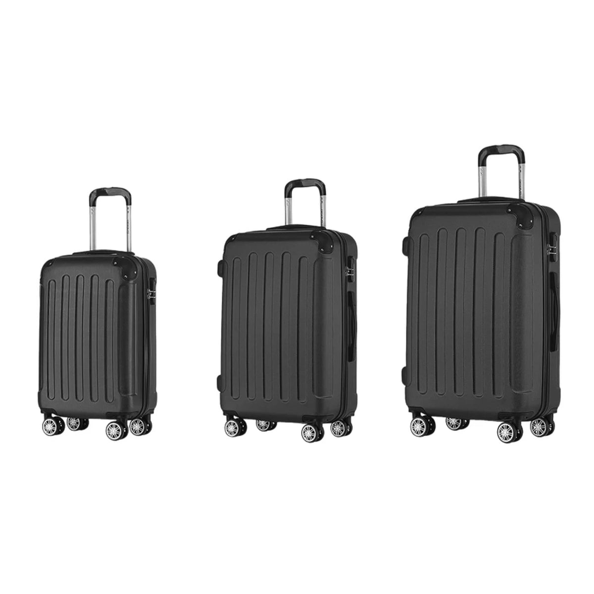 ochama ABS kofferset - 3 stuks - zwart - 20, 24 en 28 inch