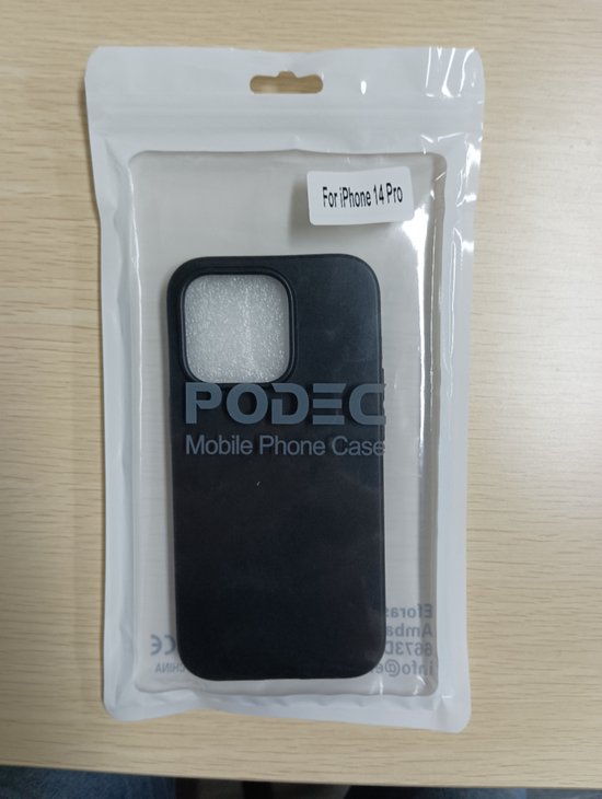 Podec Hoesje Geschikt voor iPhone 14 pro - Telefoonhoesje En Screenprotector - Beschermglas - Zwart