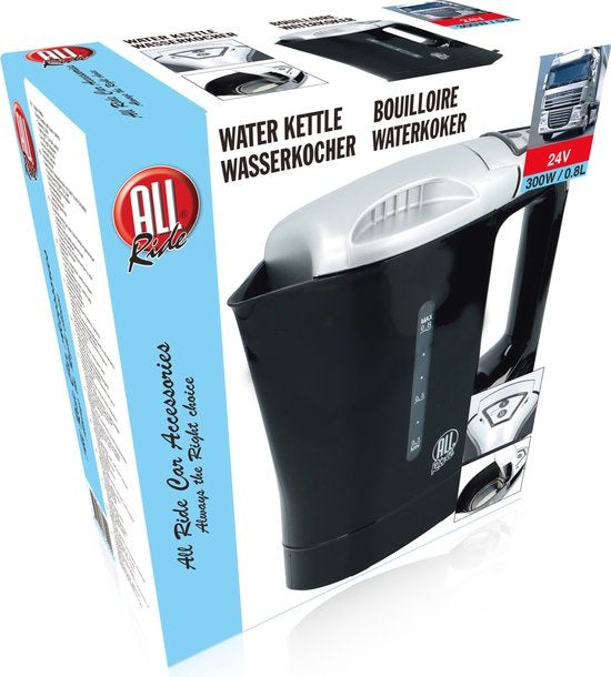 All Ride Reis Waterkoker - 0.8L - Kunststof - 300W - 9x15.50x20.30 cm - Zwart