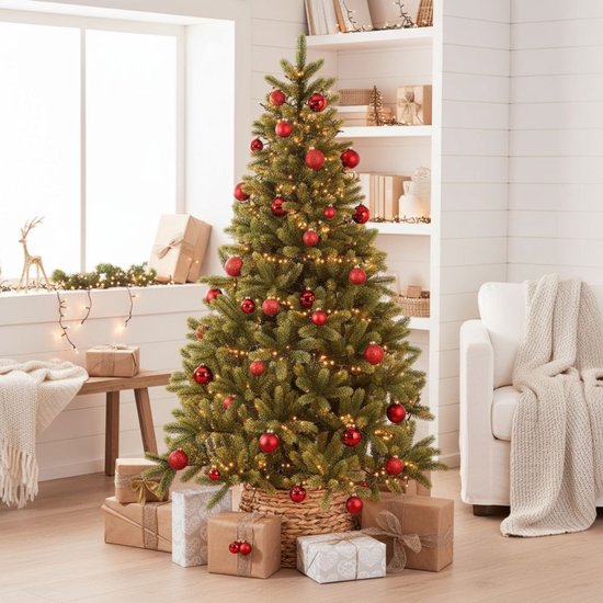 Triumph Tree Sherwood Deluxe Kunstkerstboom met LED Verlichting - Kunst Kerstboom H185 x Ø127 cm - Groen