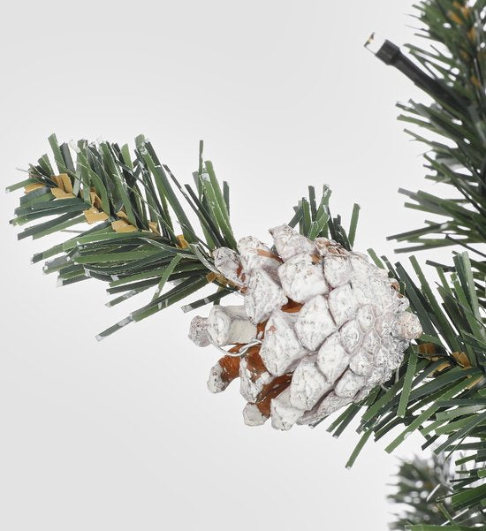 Black Box Trees Creston Set van 2 Kerstbomen en 1 Krans met LED Verlichting - Groen