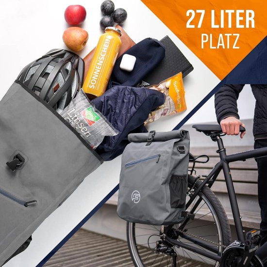 3-in-1 fietstas voor bagagedrager en rugzak - waterdicht - 27 liter - reflecterend - zadeltas voor fiets