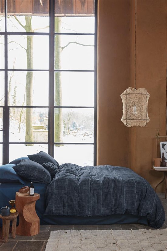 Vtwonen Vintage Indigo dekbedovertrek - Lits-Jumeaux - 240x200/220 - Donker Blauw
