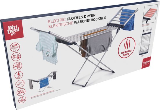 Dirt Devil Elektrisch droogrek - 230W - 45-55 ºC - Waterbestendig - 147x54x94 cm