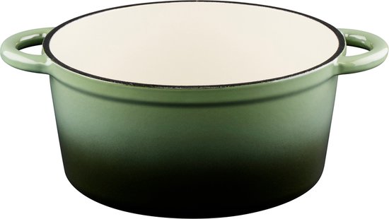 alpina Braadpan Gietijzer met Deksel - Bakpan ⌀ 24 cm - Alle Warmtebronnen - Groen
