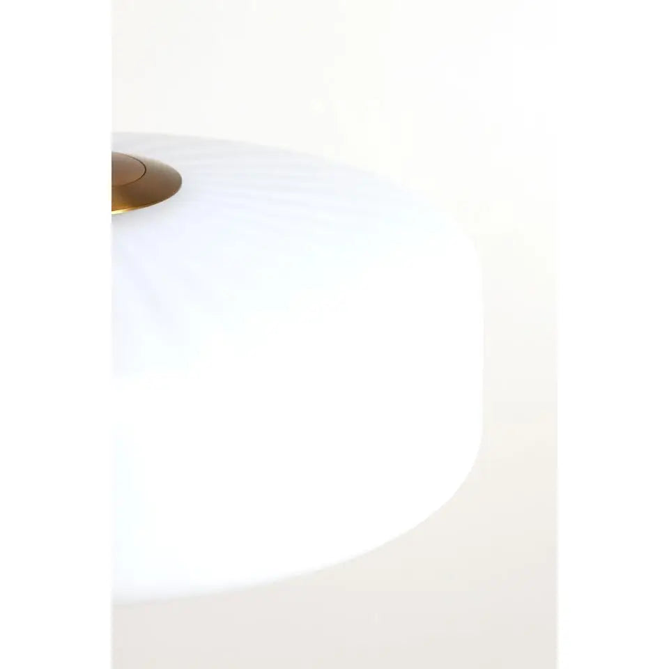 Light & Living Hanglamp Pleat Wit – Ø 40 cm – Moderne Glazen Lamp Voor Woonkamer En Hal – Industriële Stijl – Exclusief Lichtbron – E27 Fitting