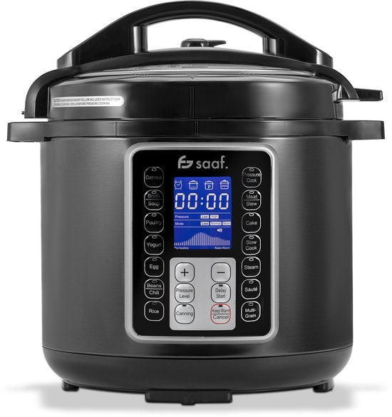Multicooker - 11-Delige Set - 6L - 12 Automatische Programma's - Slowcooker, Rijstkoker, Stomer, Snelkookpan - Grijs - van Saaf