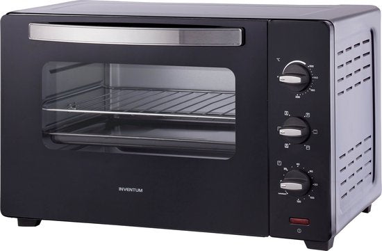 Inventum OV457B - Vrijstaande heteluchtoven - Draaispit - 45 liter - 2000 watt - 6 programma's - Zwart