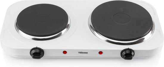 Tristar Elektrische kookplaat 2500W - KP-6245 - 2 Kookzone - Vrijstaand - Wit