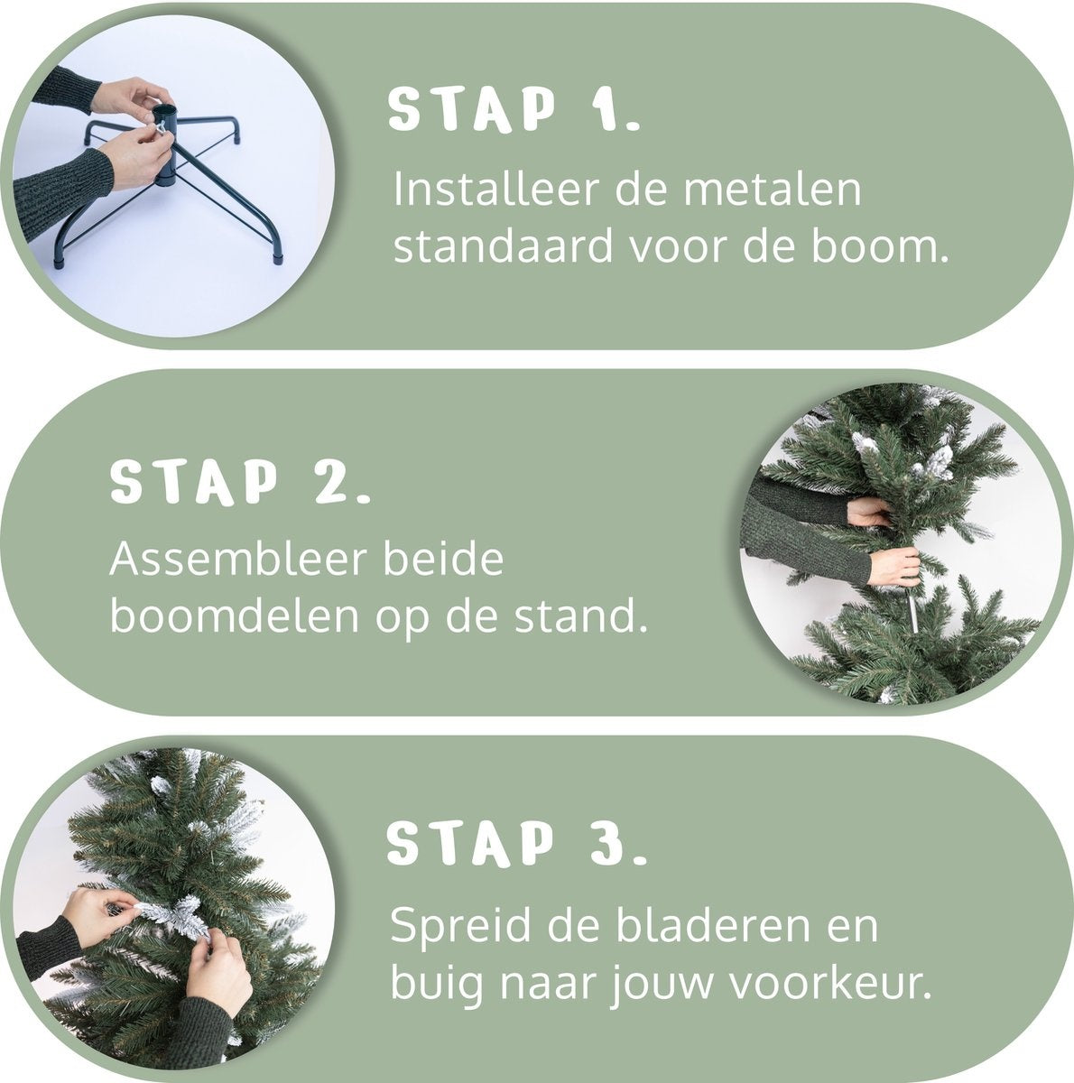 PristinePine Volle Kunstkerstboom met sneeuw 210cm - Stevige kerstboom - Metalen voet - Snel opgezet