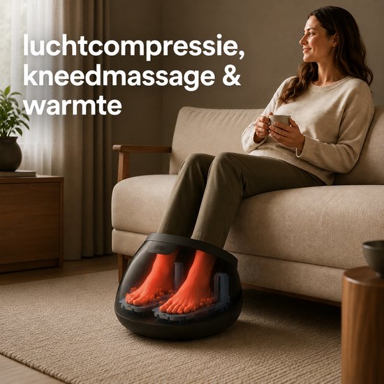 Northwall Voetmassage Apparaat - Shiatsu Voetmassage Met Luchtcompressie en Infrarood Warmte - Voor Verbeterde Bloedcirculatie, Ontspanning En Herstel - Inclusief Afstandsbediening