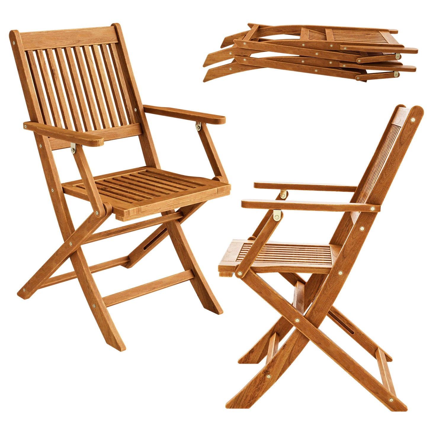 Casaria Tuinstoelen Sydney Set van 2 – Acaciahout – 92 x 54 x 59 cm – Bruin