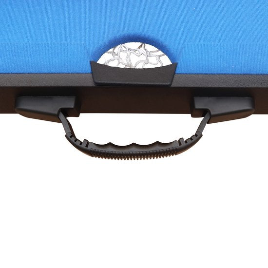 Cougar Pooltafel Mini Draagbaar Zwart/blauw – Handig handvat – Incl. ballen - 118x64x12cm
