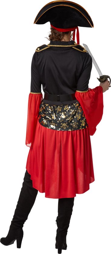 Dressforfun Vrouwenkostuum piratenkoningin XL - verkleedkleding kostuum halloween verkleden feestkleding carnavalskleding carnaval feestkledij partykleding - 301777