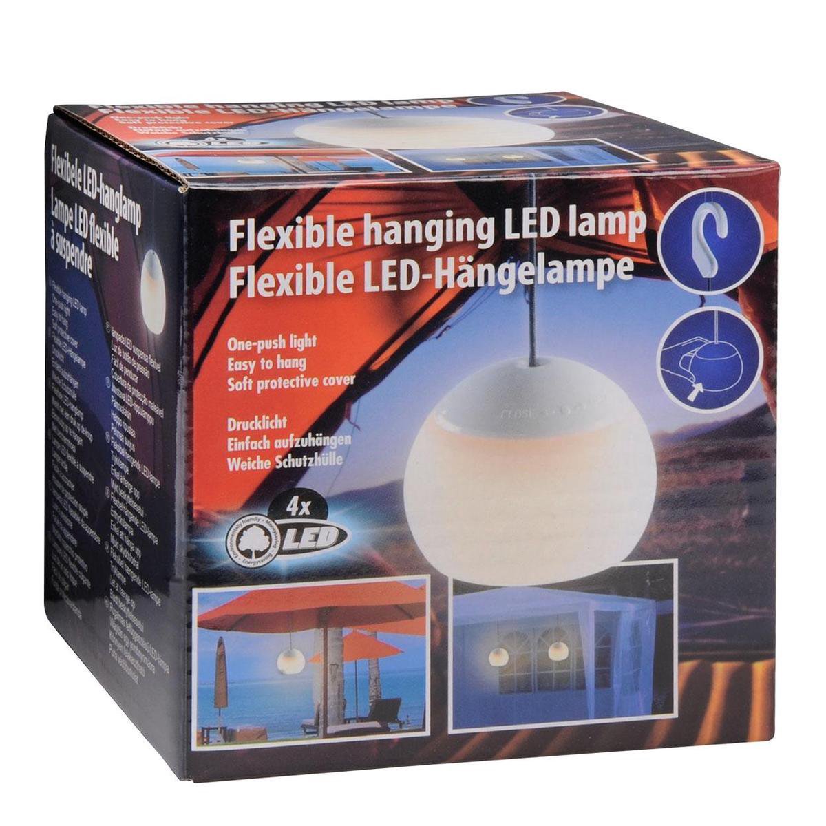 LED Hanglamp - Bol - 4 LED - Silicone - wit