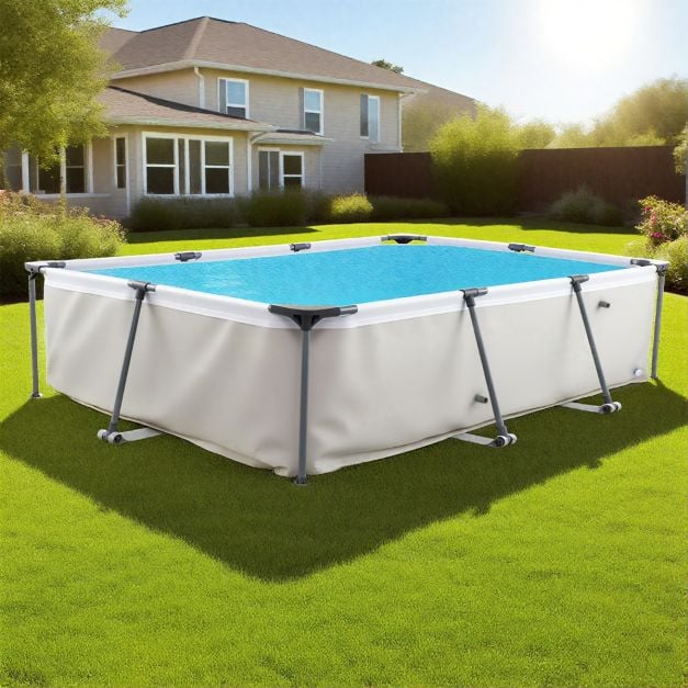 Coast Opzetzwembad met Filterpomp – Rechthoekig Zwembad 300 x 207 x 66 cm – Grijs