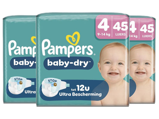 Pampers Baby Dry Luiers - Maat 4 voor 9-14 kg - 45 stuks