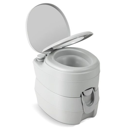 Coast Draagbaar Kampeertoilet - Afneembare 20L Watertank - met Spoelpomp - 45 x 40 x 42 cm - Grijs