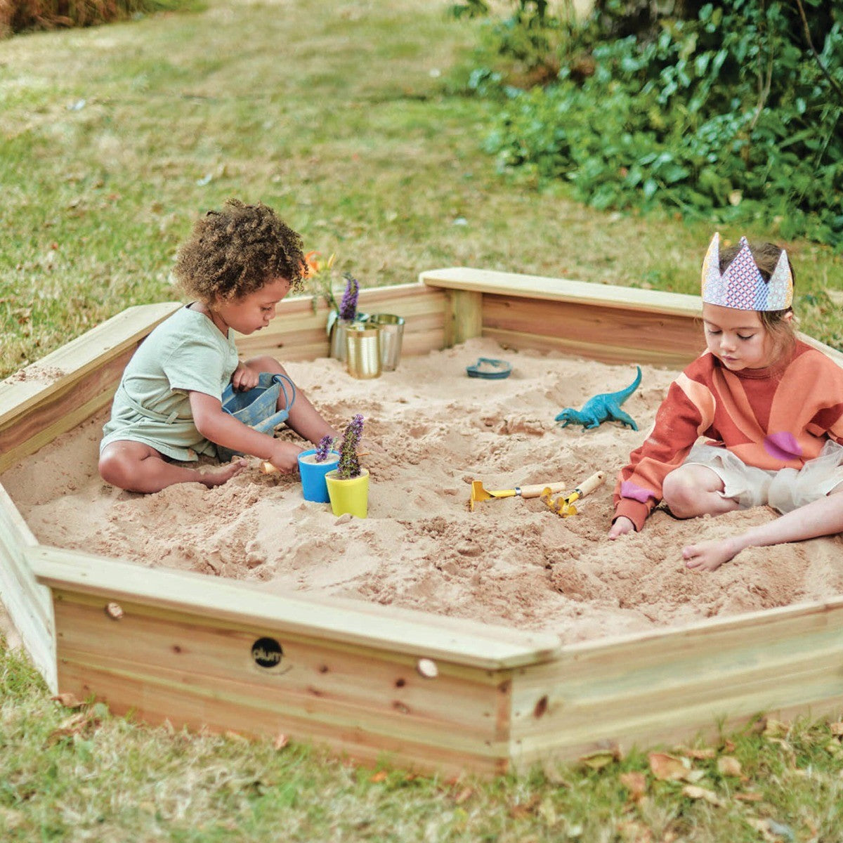 Plum Play Giant Houten Zandbak met Deksel 1,5 x 1,5 m – Natuurlijk Hout