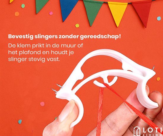 Loti Living Slingerklemmen - 8 stuks - Slingerklemmen voor slingers ophangen - Hoekklemmen - Herbruikbare Feestklemmen – Slingerclips voor Hoeken