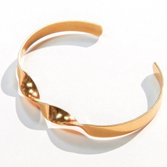 Laura Ferini Dames Armband Sera Goud - Goudkleurige Bangle - 18K Geelgoud Verguld - Sieraad - Accessoires - Sieraden - Dames Armbandje - Goud