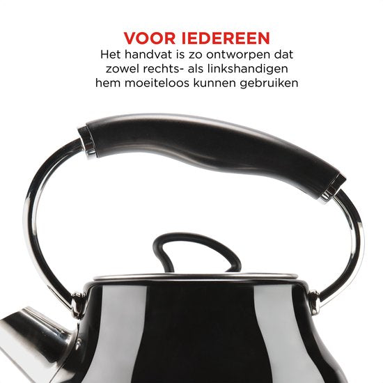 Retro Waterkoker - 1.7L - RVS - BPA vrij - 2200W - 23x18x29.50 cm - Zwart