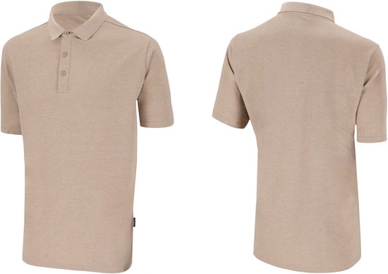 Bamboo Elements - Polo Shirt Heren - Dark Sand Beige - Maat M - Polo Heren - Korte Mouw - Pique Stof - T Shirt Heren - Bamboe