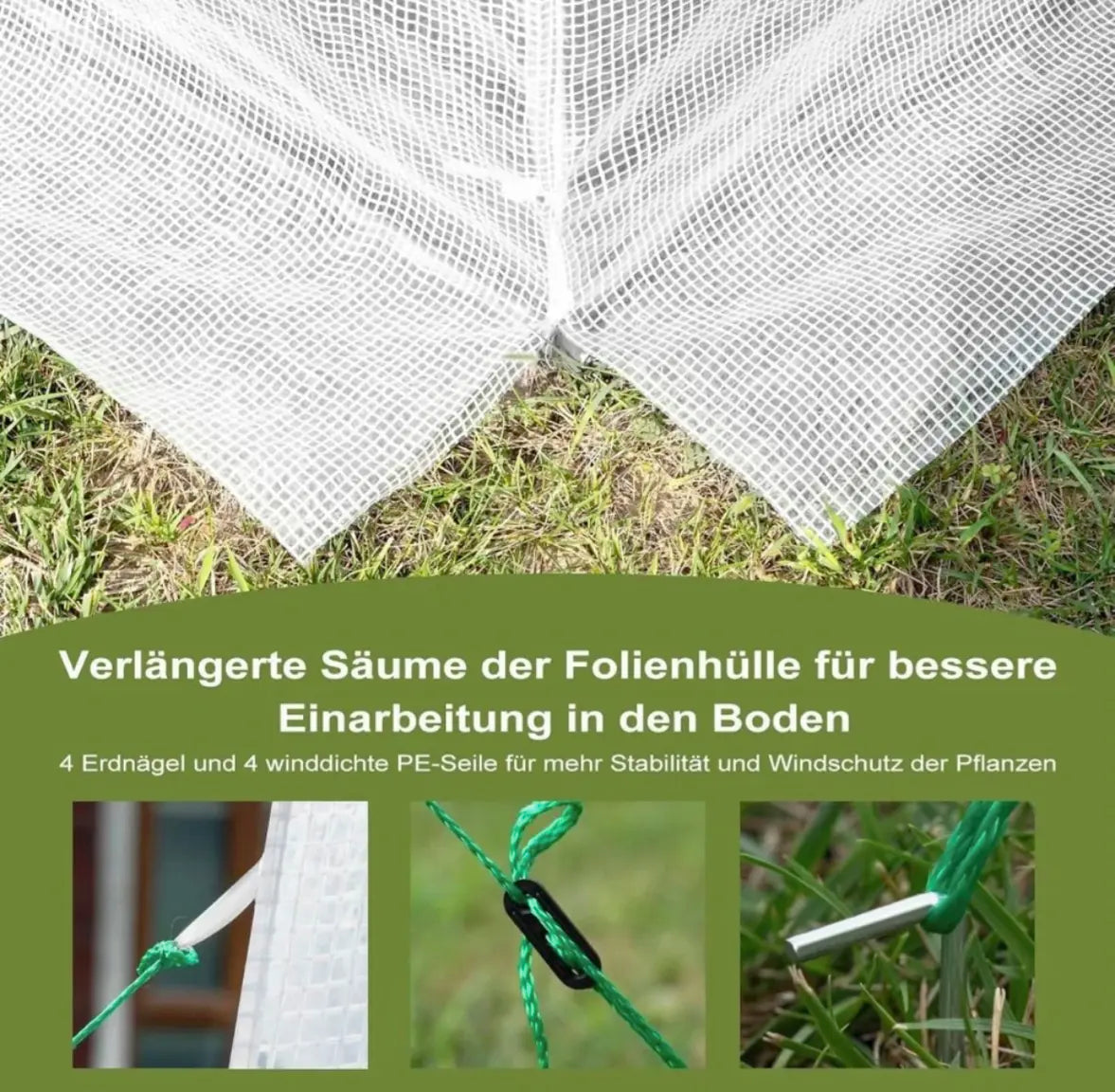 Woltu Foliekas 300x200x200 cm Wit - Ruime Tunnelkas met 6 Ramen en Ritssluiting