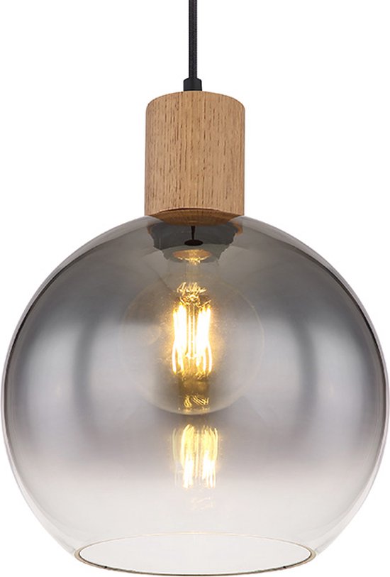 Globo - hanglamp - Moitas - zwart - glas - Ø 25cm - E27 - 15656H