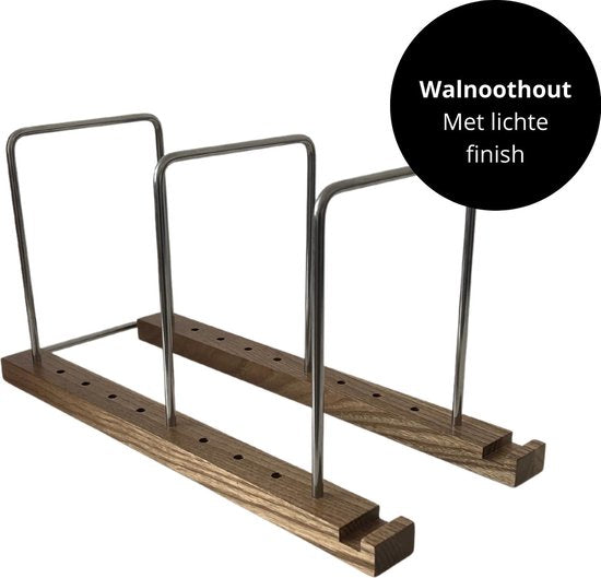 LP opbergsysteem - premium platenrek van walnoothout - platenhouder - lp rek - lp houder - lichte finish