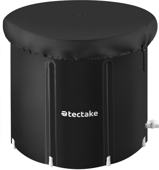tectake® IJsbad Helsinki - Ice Bath - Zitbad - Ø75 x 75 cm - 320 Liter - Opvouwbare IJston met Aluminium Frame en Afdekking - 3-voudige Isolatie - Dompelbad inclusief Draagtas, Waterkussen en Pomp