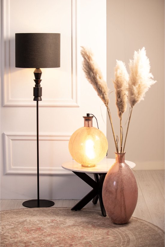 Light & Living Cilinder lampenkap Livigno - Zwart - Ø40x30cm - Modern
