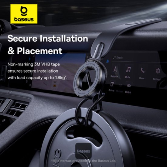 Baseus C02 Go - Magnetische Dashboard Telefoonhouder Auto - Compatibel met MagSafe - Buigbaar - Verstelbaar - Zwart