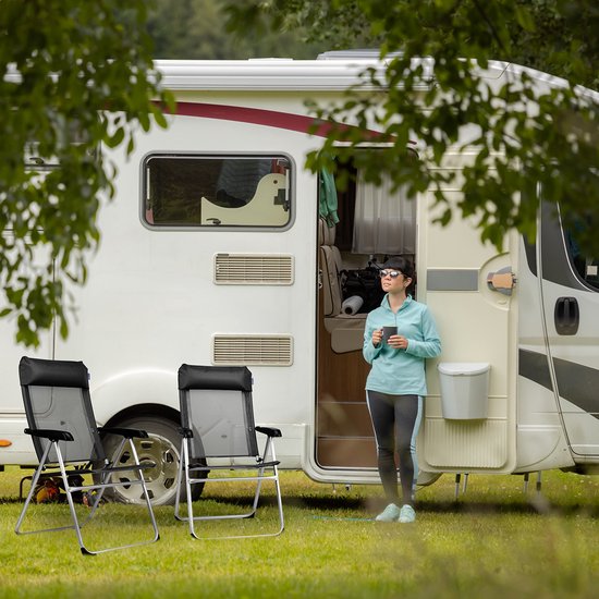 TRVLMORE Campingstoelen - Opvouwbaar - 2-Pack - 110KG Draagvermogen - Verstelbaar - Klapstoel - Visstoel - Kampeerstoel - Vouwstoel - Zwart
