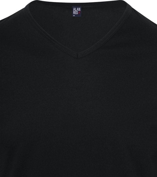 Alan Red T-shirt Vermont - extra lang - V-hals - zwart - maat S