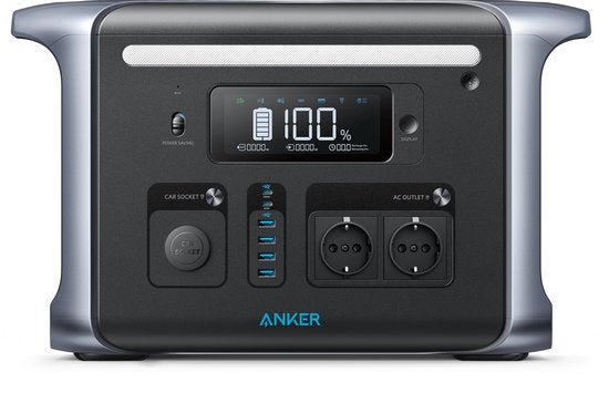 Anker 757 Portable Power Station, PowerHouse 1229Wh-LiFePO₄-accu, 1500W-zonnegenerator met 6 AC-uitgangen (optioneel zonnepaneel), 2 USB-C-poorten (max. 100 W), ledlicht voor kamperen of stroomuitval
