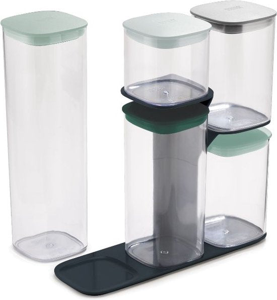 Joseph Joseph Editions Vershouddozen - Voorraadpot met Standaard - Set van 5 Stuks - Groen