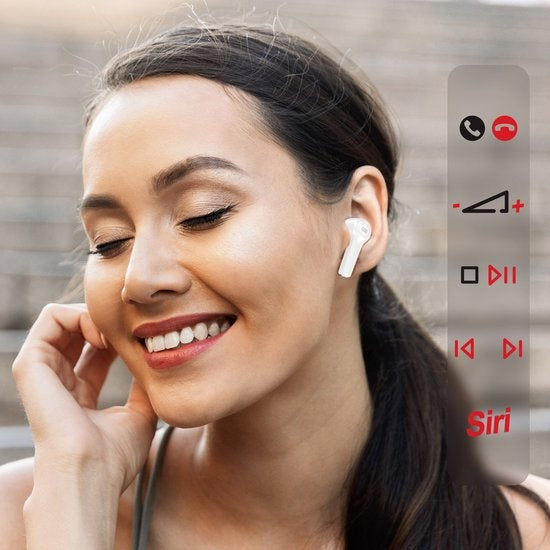 Bluetooth-koptelefoon 5.0 IPX5 Aanraakbediening 24 uur Autonomie UiiSii wit